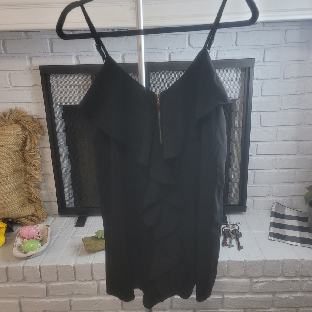 Alt.b Black Asymmetrical Ruffle Dress - Picture 2 of 9